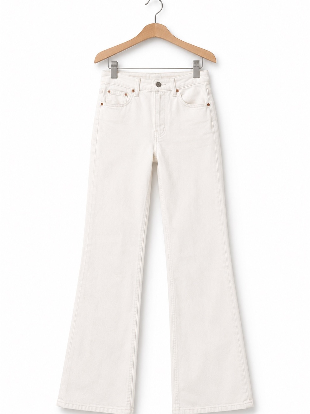 High-Rise White Boot Cut Jeans for Women